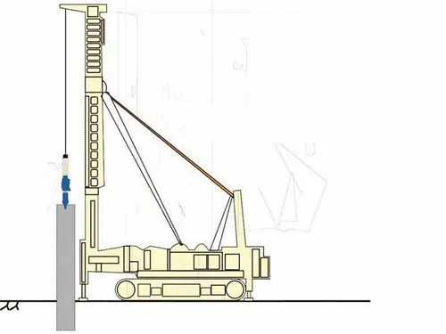 Mât de guidage supporté sur chenilles