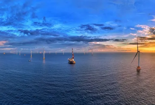 Construction de la ferme éolienne offshore à Yangjiang, Guangdong